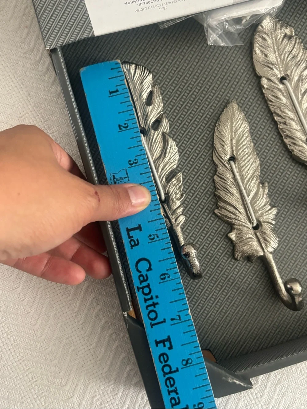 🐞Threshold Metallic Feather Wall Hook Set in Silver